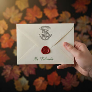 Carta invitación a Hogwarts personalizada